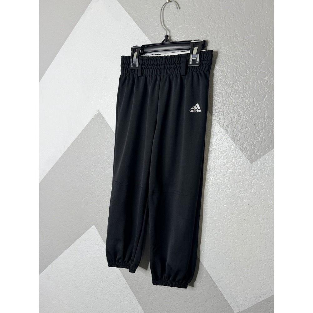 Adidas Youth XS Black Aeroready Baseball Pull-On Pants Belt Loops Elastic Cuffs - Picture 4 of 13